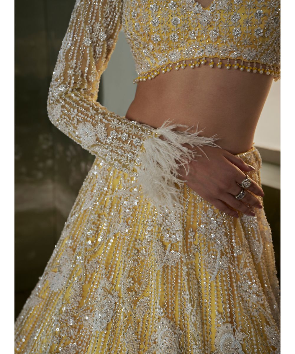 NITIKA GUJRAL - Yellow Lehenga Choli Set
